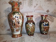 Zestaw 3 dekoracyjnych wazonów w stylu orientalnym