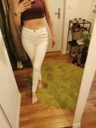 Spodnie jeansy asos tall białe dla wysokich 30/36 high waist