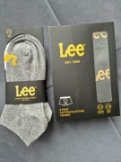 Zestaw Lee bokserki czarne r L 2szt i 3pak skarpetki stopki 43-46 szare