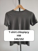 Szara koszulka z krótkim rękawem T-shirt HM basic 146/152