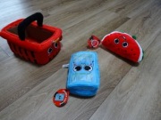 Gang Biedroniaków maskotka koszyk Karol, arbuz Artek, lodówka Lucyna