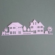 Scrapki Papierowe - Baza Panel DOMKI BUDYNKI białe.