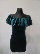 welurowa sukienka damska xs 34