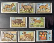 !!! MONGOLIA ZWIERZĘTA EUROPEJSKIE 8szt...KASOWANE*!!!