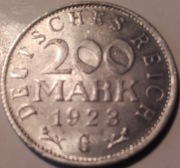 Niemcy 1923 rok. Moneta 200 marek.