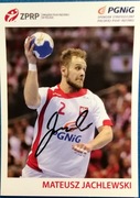 karta piłkarz ręczny Mateusz Jachlewski z autograf