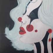 Pierrot, 39/39, blejtram, akryl 