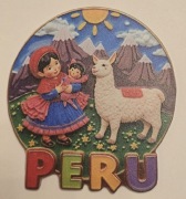 Magnes na lodówkę akrylowy Peru Lama Guanako Andy (44) 