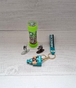 Zestaw Zabawki Akcesoria Brelok Bańki dla dzieci MINECRAFT 4 el