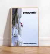 Patagonia climber mountain góra plakat A3 z ramą (29,7 cm x 42 cm)