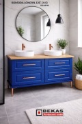 Szafka pod Umywalke Londyn (4-S) Niebieski Szafir Blat Dąb Producent BEKAS 