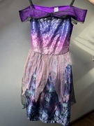 Sukienka na Halloween czarownica wróżka z cekinami 152-158 cm bal 