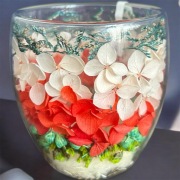 Kubek szklane 250 ml z kwiatami 