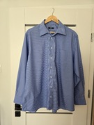 Koszula męska z długim rękawem niebieska w białe paski kieszeń Walbusch 3XL