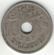 Egipt 10 milimów milliemes 1917 - 25 mm Husajn Kamil - nr 12
