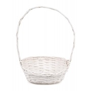 Elegancki Biały Koszyk Wiklinowy – Idealny Kosz Prezentowy na Upominki