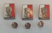 Odznaki Wzorowy Zolnierz Duza 1,2,3 oraz mniaturki 1,2,3