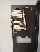 Dres damski brązowy w paski nowy rozmiar XL
