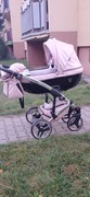Wózek 2w1 Junama Diamond Fluo Line różowa ekoskora 