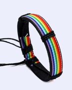 BRANSOLETKA DAMSKA MĘSKA KOLOROWA TĘCZA