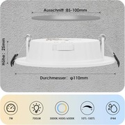 Reflektory led wpuszczane do zabudowy asstikoo 7w 6 sztuk