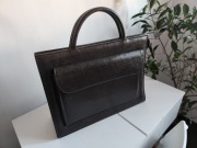 AKTÓWKA TORBA NESESER TECZKA CIEMNY BRĄZ 28x38cm