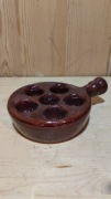 Ceramiczna patelnia do ślimaków / escargot vintage – brązowa