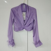 Fioletowa elegancka bluzka koszula piórka New Yorker XS nowa z metką 