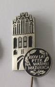 Przypinka PRL XXXV lat PTTK na Warmii i Mazurach 