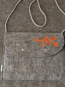 Nowa szara pomarańczowa teczka torba z filcu Teva