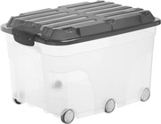Duży kosz pojemnik z pokrywą na kółkach 57L USZKODZONY