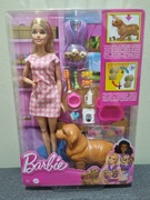 Barbie, Narodziny piesków, lalka i 4 figurki piesków 3+ HCK75