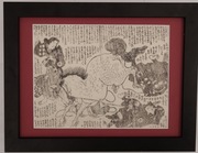 Nieposkromiony koń -  drzeworyt japoński XIX wiek