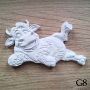 Wesoła krowa byczek na trawie figurka do malowania dla dzieci z gipsu