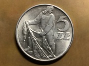 5 zł Rybak 1974 okołomenniczy + 1973 stan obiegowy PRL