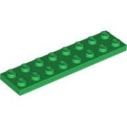LEGO PŁYTKA 2X8 ZIELONA