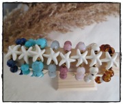 Bransoletka HANDMADE na nici z kamieni naturalnych lato rozgwiazda KOLORY