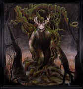 Obraz olejny rama 120x130 cm " Leszy" symbolizm Mitologia słowiańska 