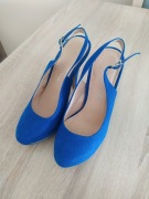 Szpilki chabrowe w rozmiarze 35, stan idealny