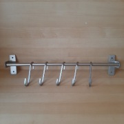 Vintage zestaw reling + haczyki stal nierdzewna IKEA Grundtal z 1999 roku