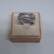 Piękny pierścionek pleciony z cyrkoniami S925 Apart By Dziubeka Yes