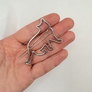 Zestaw 2 srebrnych spinek do włosów kot