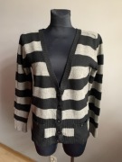 H&M sweter kardigan w pasy damski wełniany L
