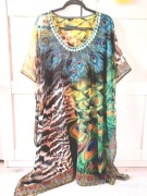 Pareo plażowe w pawie oczka