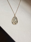 naszyjnik z jaspisem dalmatyńskim jaspis stal nierdzewna chirurgiczna