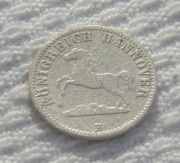 Niemcy Hannover Królestwo Jerzy V Welf 1/2 grosza groschen 1858 KM# 235 AG