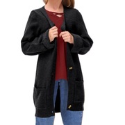 Kardigan z Długimi Rękawem Kieszenienie 120 zielony