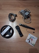 Wii nintendo zasilacz pady kable sensor mario kart