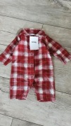 Sinsay czerwony nowy pajacyk w kratke 56cm