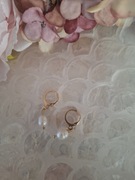 Kolczyki handmade ze stali nierdzewnej z naturalnych kamieni perły 